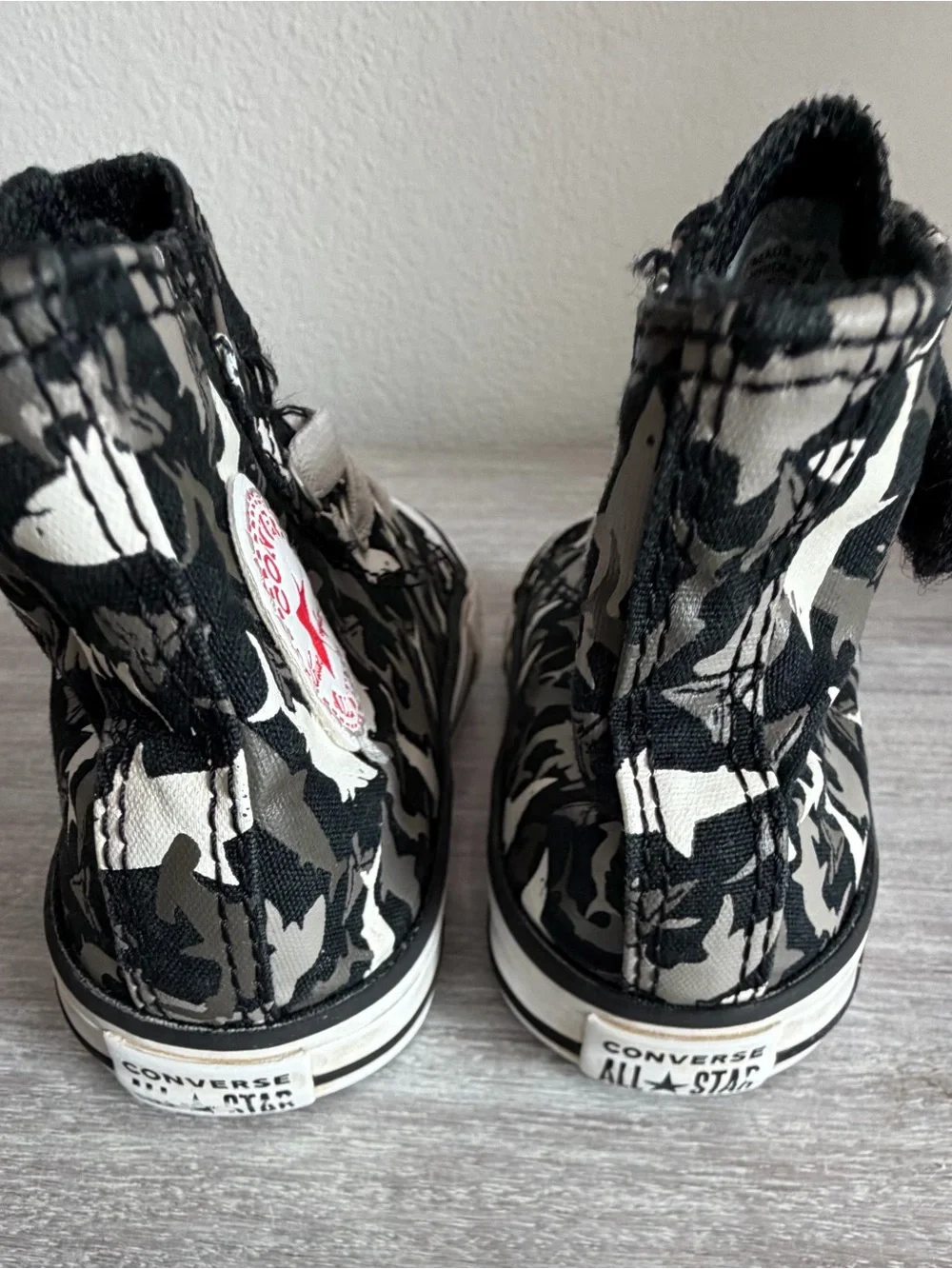 Converse Black White Canvas High-Top Shark Ocean Tie Slip-on Sneakers Toddler 8